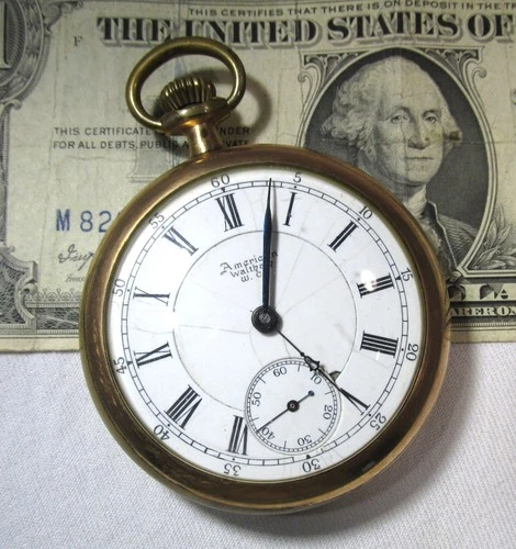 Vintage Waltham 18 Size Appleton Tracy Fold Filled Pocket Watch RUNS ETC10994