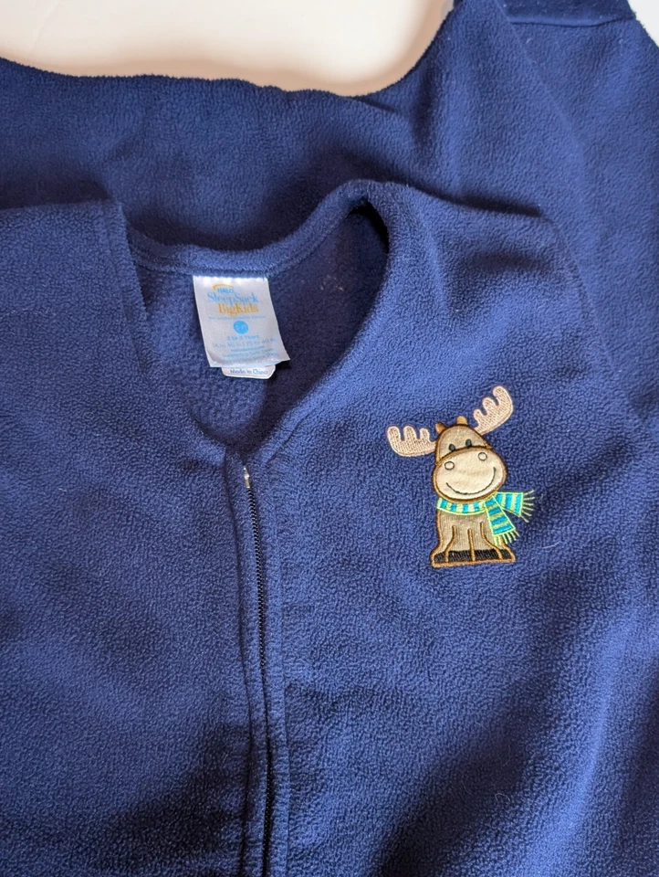 Saco de dormir Halo Big Kids 2 - 3T manta portátil azul alce cremallera micro-fleece Foto 4 de 4