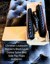 Christian Louboutin Loubi Stud Platform Spiked Sandals with Red Sole Authentic 