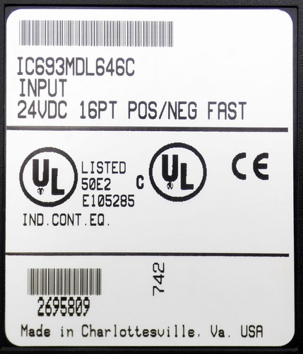 GE Fanuc IC693MDL646C 16PT 24VDC Pos/Neg Fast Input Modul -used- - Bild 2 von 6