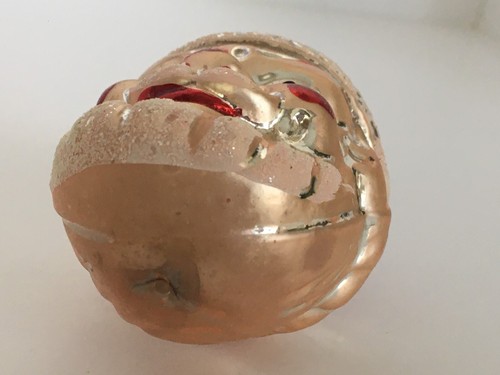West Germany Santa Claus Face Glass Christmas Ornament Vintage Santa Head - Picture 8 of 10