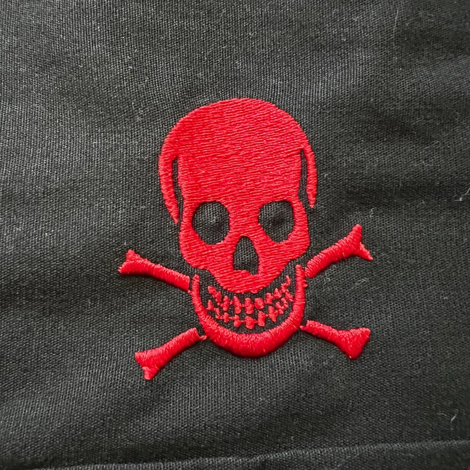 Camisa de Trabajo Felon Clothing Co. Para Hombre 3XL Calavera Huesos y Pinup Niña Rockabilly Usada en Excelente Condición Foto 4 de 4