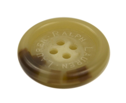 Ralph Lauren logo plastic Husk brown Sleeve Pocket Replacement button .60" 