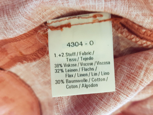 Vintage Shirt Blouse Floral Linen Cotton Blend Coral Size 14 Bavarian Oktoberfes - Picture 14 of 17
