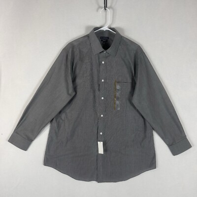Croft & Barrow NEW Long Sleeve Button Up Shirt Men's 17.5 Broadcloth Fitted NWT