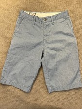 Boys Volcom Blue Striped Chino Skater Shorts 12