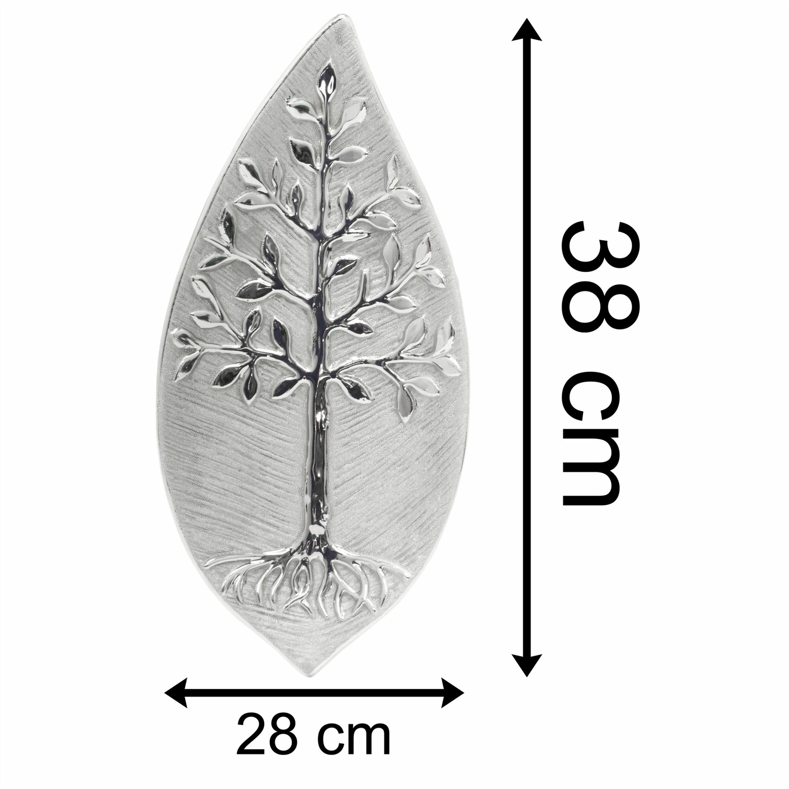 37cm Tree of Life Hanging Dish Wall Ornament Decorative Silver Wall