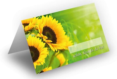 # 25 St. Tischkarten Sonnenblumen 8,5 x 11,2 cm