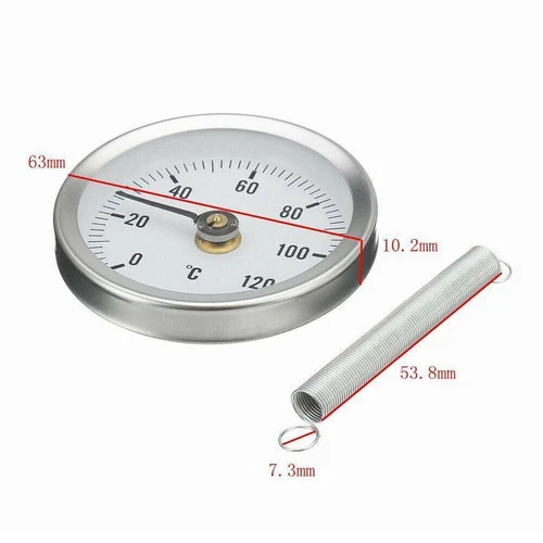 Home Industrial Clip-on Pipe Thermometer Temperature Gauge Dial With Spring UK - Picture 4 of 18