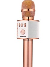 BONAOK Wireless Bluetooth Karaoke Microphone, 3-in-1 Portable Handheld Mic Speak