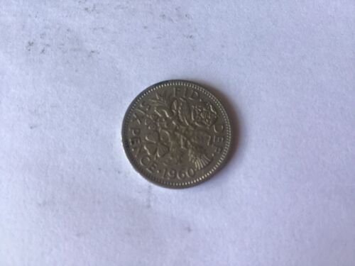 1960 Elizabeth II Sixpence Coin. - Foto 1 di 2