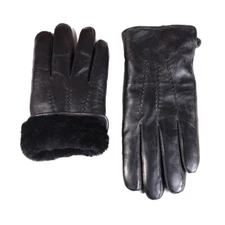 Men's Real Leather Sheepskin Fleece Shearing Fur Winter Warm Business Gloves