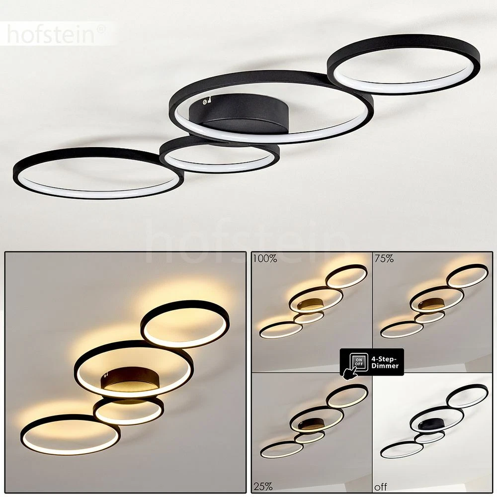 LAMPE DESIGN PLAFONNIER Luminaire de Salon Argent Aluminium Chambre LED