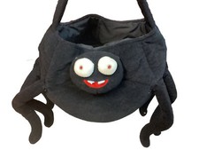 Celebrate Halloween Black Spider Fabric Kids Trick or Treat Bag