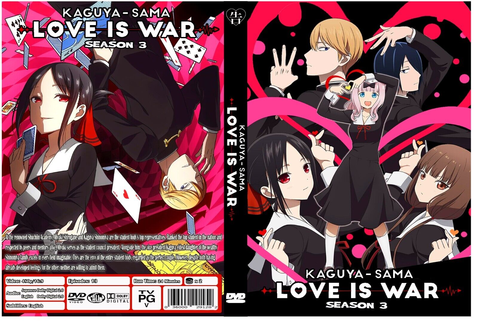 Kaguya-sama: Love Is War (Season 1-3: VOL.1 - 37 End) ~ English Version ~  DVD ~