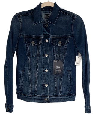 Button Front Jean Jacket Denim Blue 
