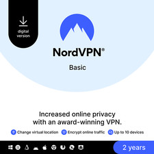 NordVPN Basic, 10 Devices, 2-Year, Premium VPN Software, Digital Code