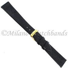 18mm Morellato Italy Black Genuine Java Lizard Flat Watch Band Men's 117
