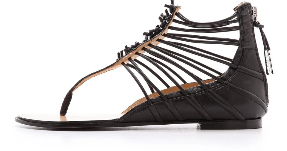 L.A.M.B. Sandalias de cuero negras Z1529* Reagon talla 7 M Foto 2 de 4