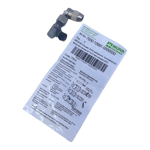 Murr 7000-12691-0000000 M12 Bu. 90° A-kod. Schneidklemmanschluss 3LED VE:5stk/pc - Picture 3 of 12