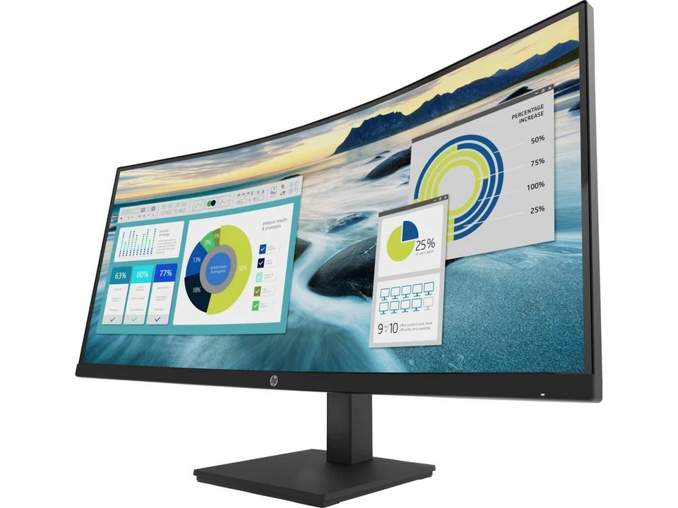 HP P34hc G4 21Y56AA#ABA 34" UWQHD 3440 x 1440 (2K) 100 Hz HDMI, DisplayPort, USB - Image 2 of 4