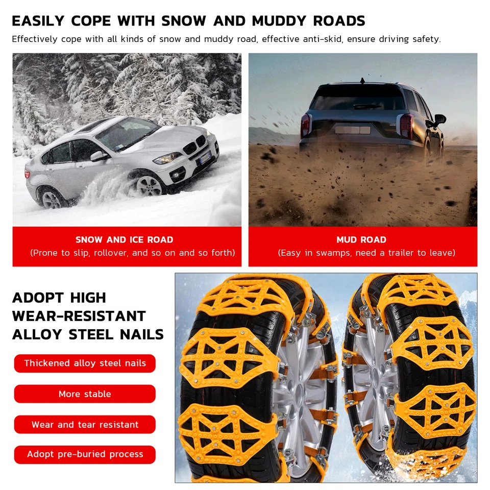 Cadenas de nieve para Jeep Grand Cherokee 10 piezas/juego cadenas antideslizantes para automóviles cadenas de neumáticos Foto 4 de 4