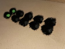 10 SMALL BLACK FOAM ARSE BLOBS FAB/TROUT FLIES/FLY FISHING size 10