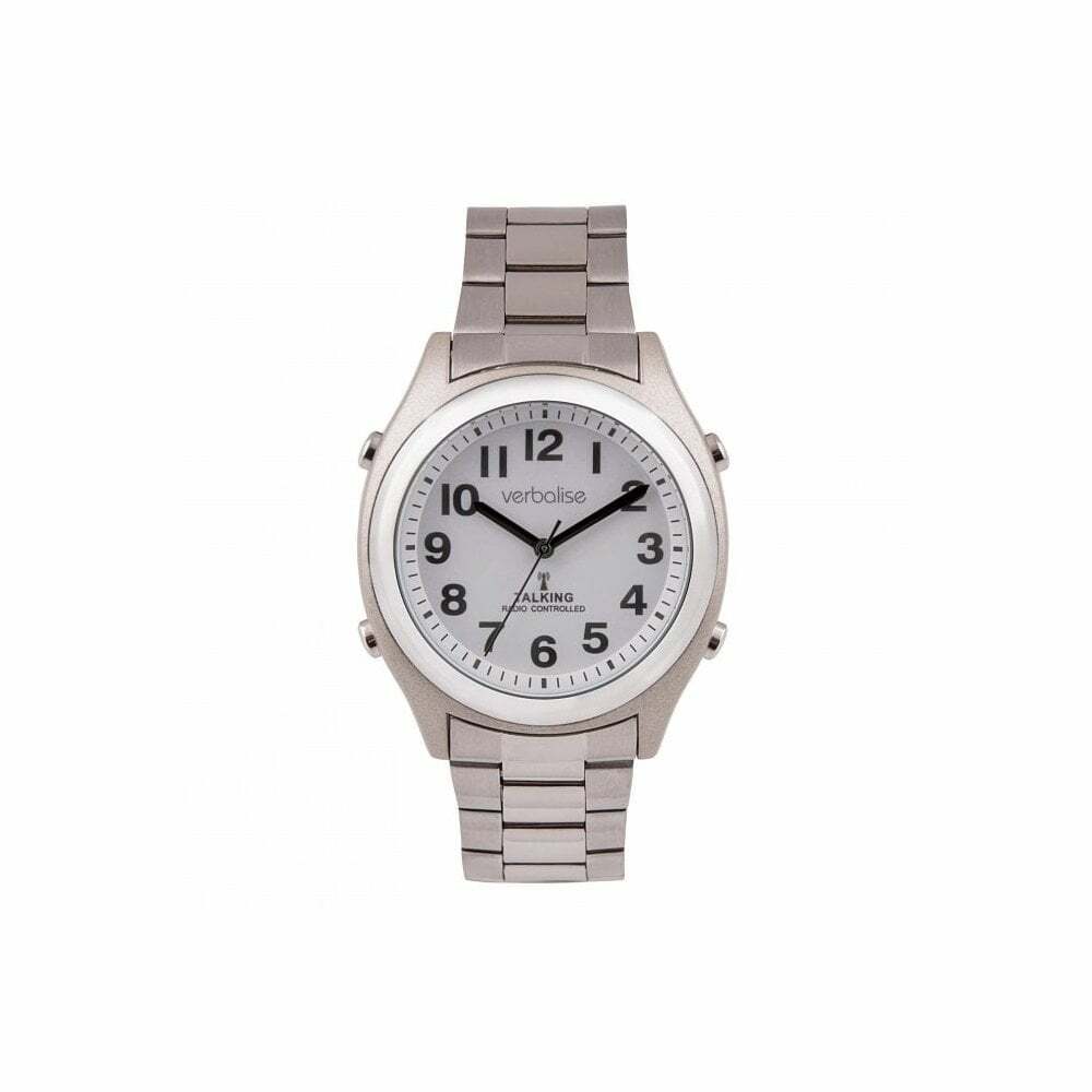 Verbalise Mens Talking Medication Reminder Watch with Silver Bracelet Strap