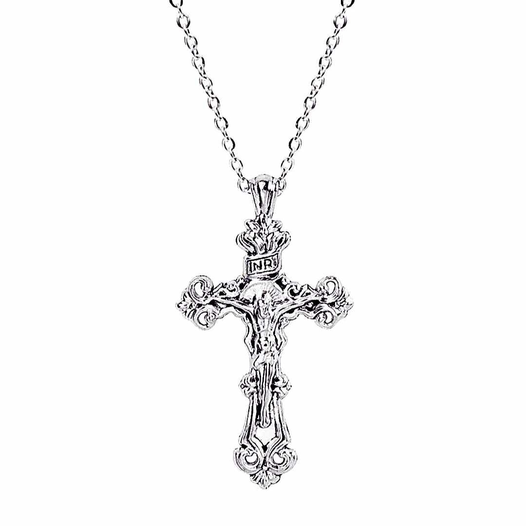 925 Sterling Silver 3D Christian Jesus Christ Cross Catholic