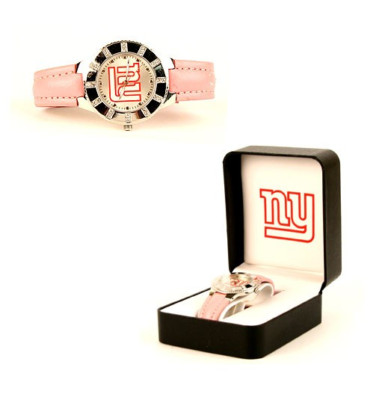 New Collectable Avon New York Giants Ladies Pink Watch w/Gift Box & Free Battery