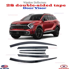 Smoked Window Door Visor Vent Shade Rain Guard fits Kia Sportage 2023-2024 ⭐6pcs