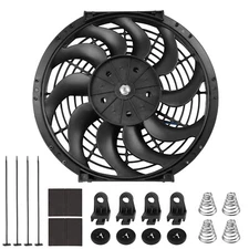14IN Universal Slim Fan Push Pull Electric Radiator Cooling 12V 90W w/ Mount Kit