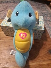 Fisher Price Soothe And Glow Seahorse Blue 10" Baby Toy Plush Musical Lights