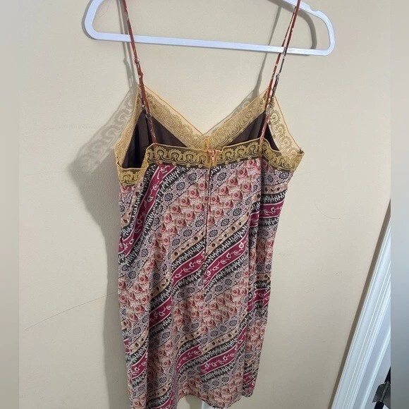 Y2K Boho cami patchwork muted tone tank  Slip Dress size L - Image 3 of 4