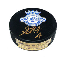 Guillaume Cloutier Chicoutimi Sagueneens Autographed Hockey Puck  A3971