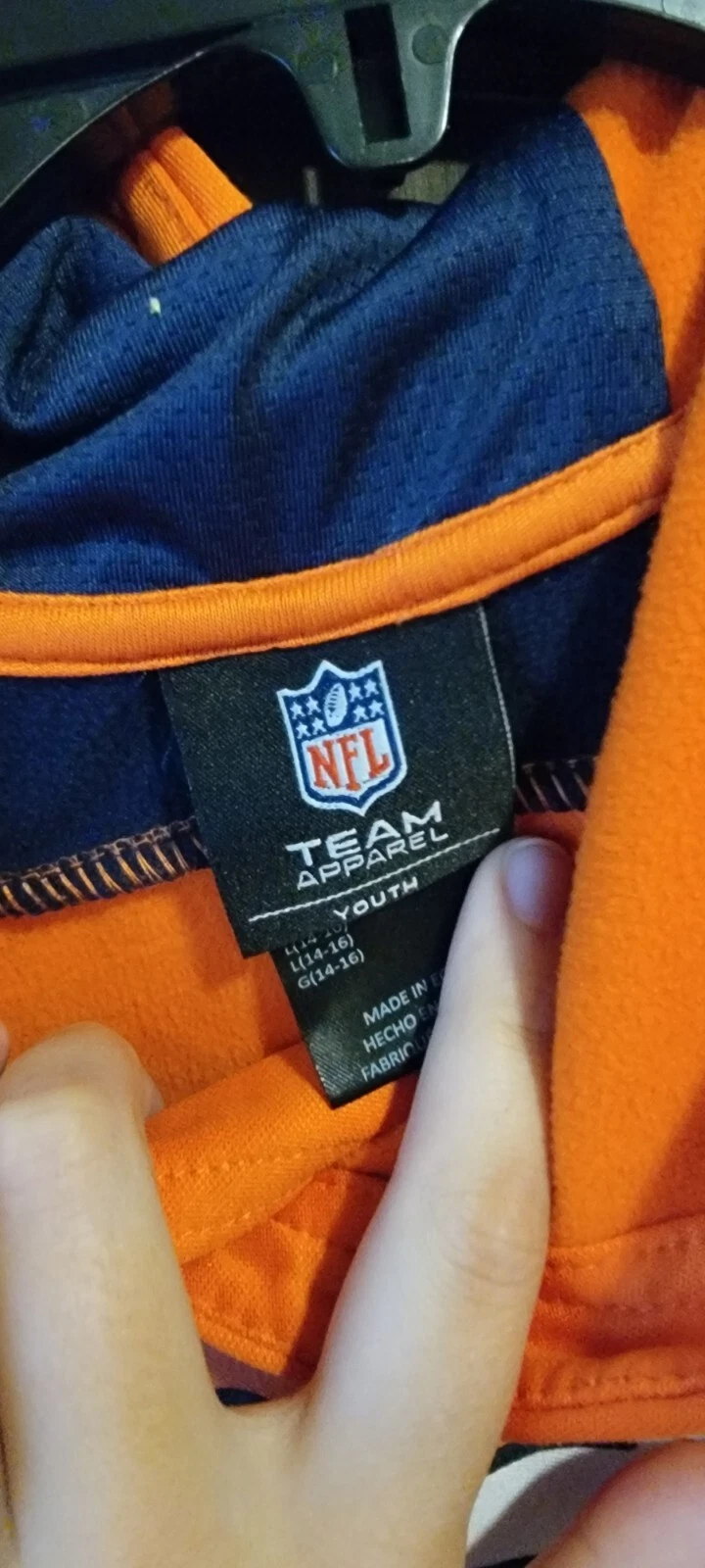 VETEMENTS Felpa con cappuccio Broncos ragazzi grandi 14 16 NFL abbigliamento pullover arancione calcio