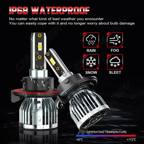 For Chevy HHR 2006-2010 2011-2PC 6000K White LED Headlight High/Low Beam Bulbs - Picture 4 of 17