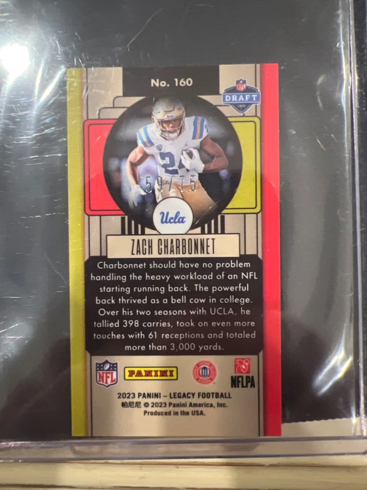 2023 Zach Charbonnet PANINI Legacy Mini BRONZE RC 160 Seahawks #D /75! - Image 3 of 3