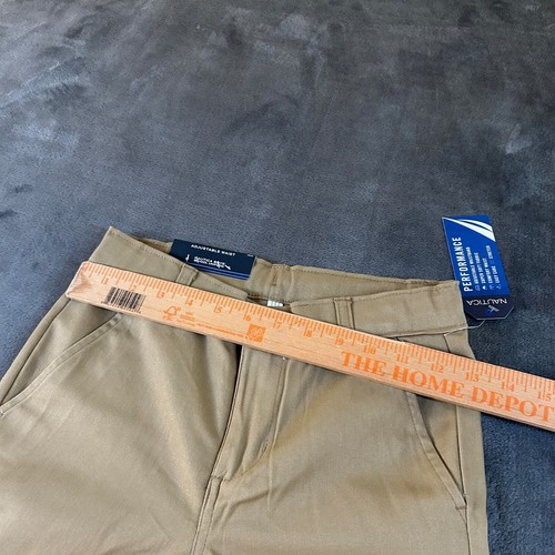 Nautica Performance Khaki Pants Adjustable Waist Stretch Boys 8 26x24" NWT - Picture 8 of 12