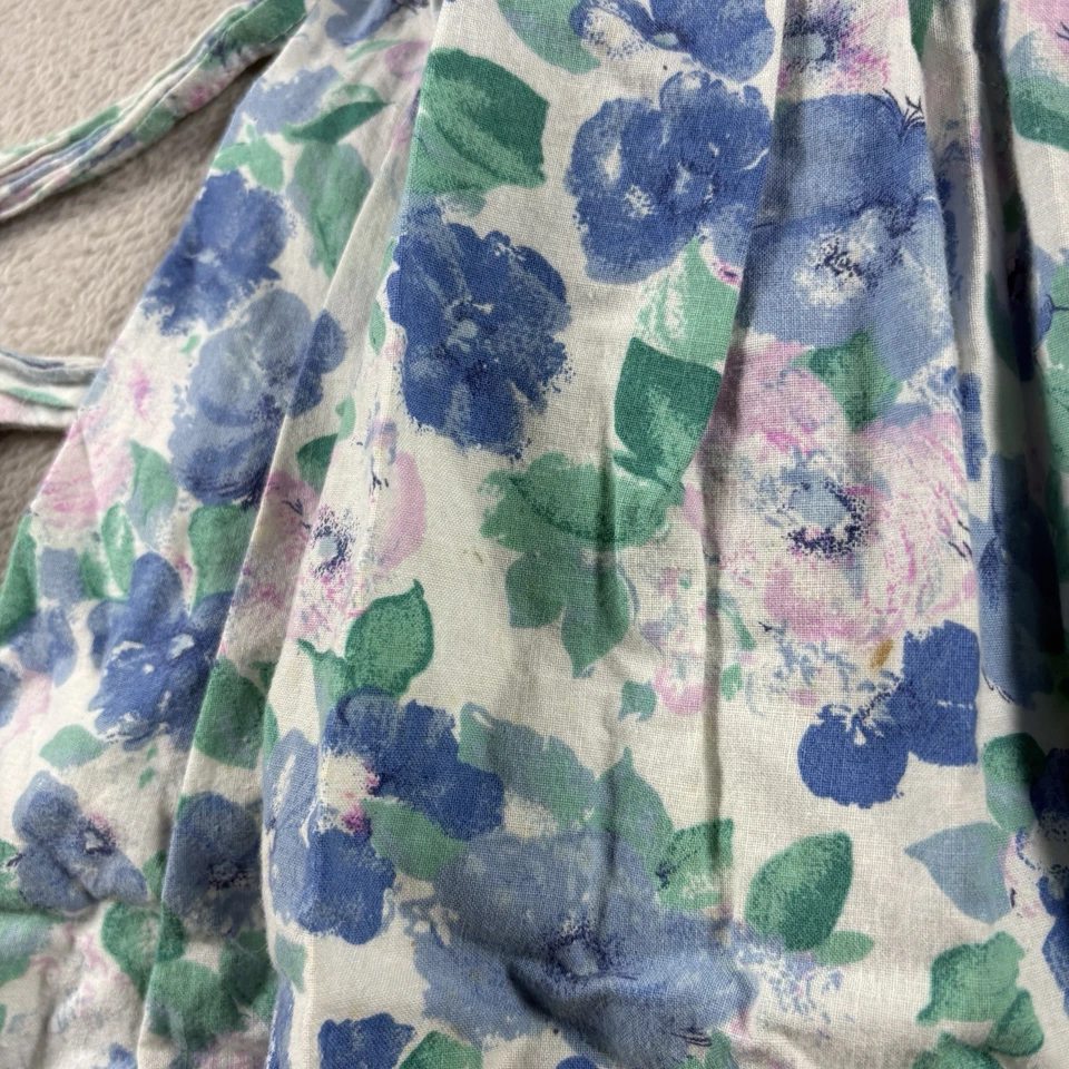 Vintage Caitlyn Scott Toddler Girls Dress 5  Floral White Blue Made USA 90s #2B - Image 3 of 4