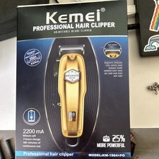 Kemei KM-1984+PG Gold Cord/Cordless Rechargeable Hair Clipper (used)