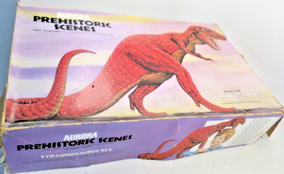 AURORA Prehistoric Scenes TYRANNOSAURUS REX 746 Model Kit STARTED