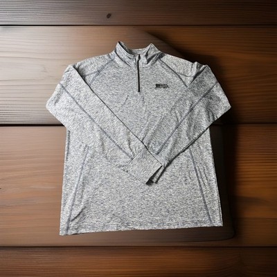 Frank Shorter Running Gear 1/4 Zip Performance charcoal, blue Mens Sz-XL