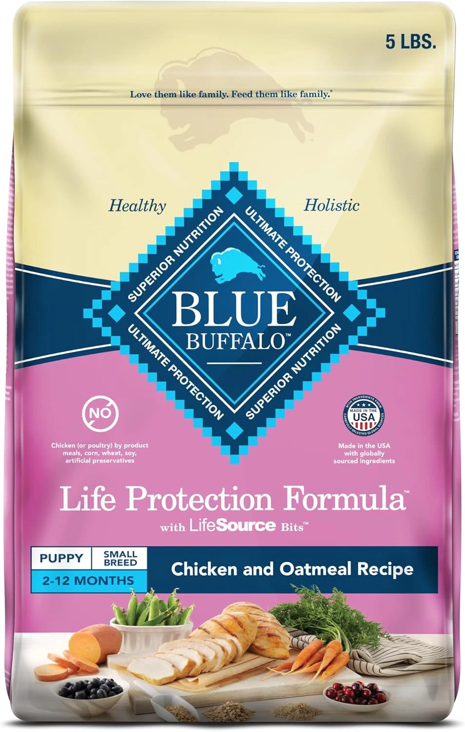 Blue Buffalo Life Protection Formula Small Breed Puppy Dry Dog Food with DHA, Vi