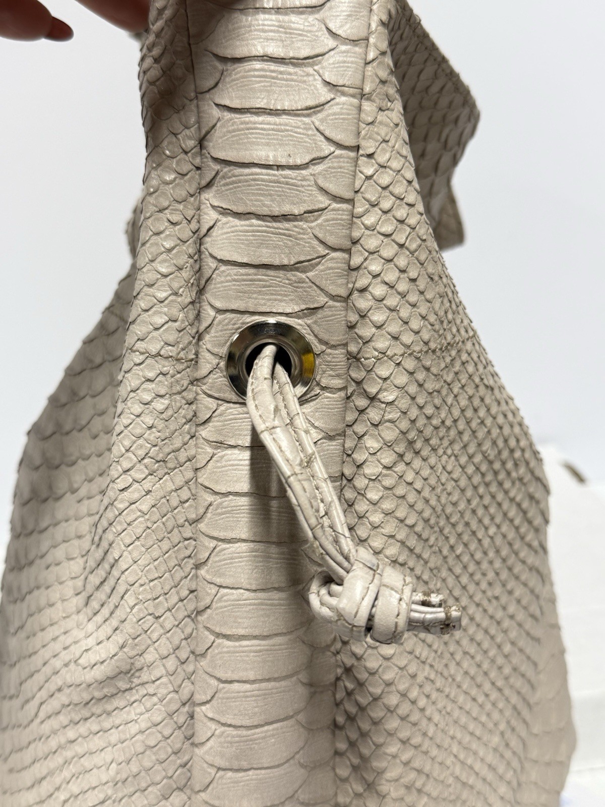 Furla Beige Python Embossed Leather Hobo Shoulder… - image 7