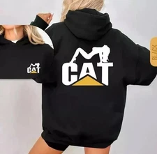 CAT Heavy Equipment Shirt, Cat & Woman Casual Lady Cat Hoodie