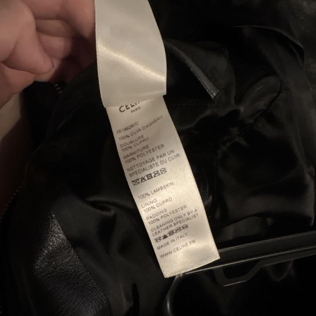 CELINE 2021SS Leather Jacket Mens Size 44 Excellent Condition image 6