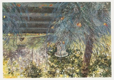 Norah K. Rogerson - 20. Jahrhundert Aquarell, Urne Auf Den Stufen.