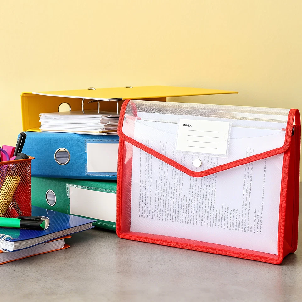 2 Pack A4 Plastic File Folders with Snap Closure, Purple, Horizontal - Изображение 4 из 4