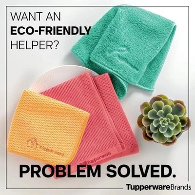Tupperware Microfiber Cloth Towel Set 3 pcs Multipurpose, Dust, Window Towel